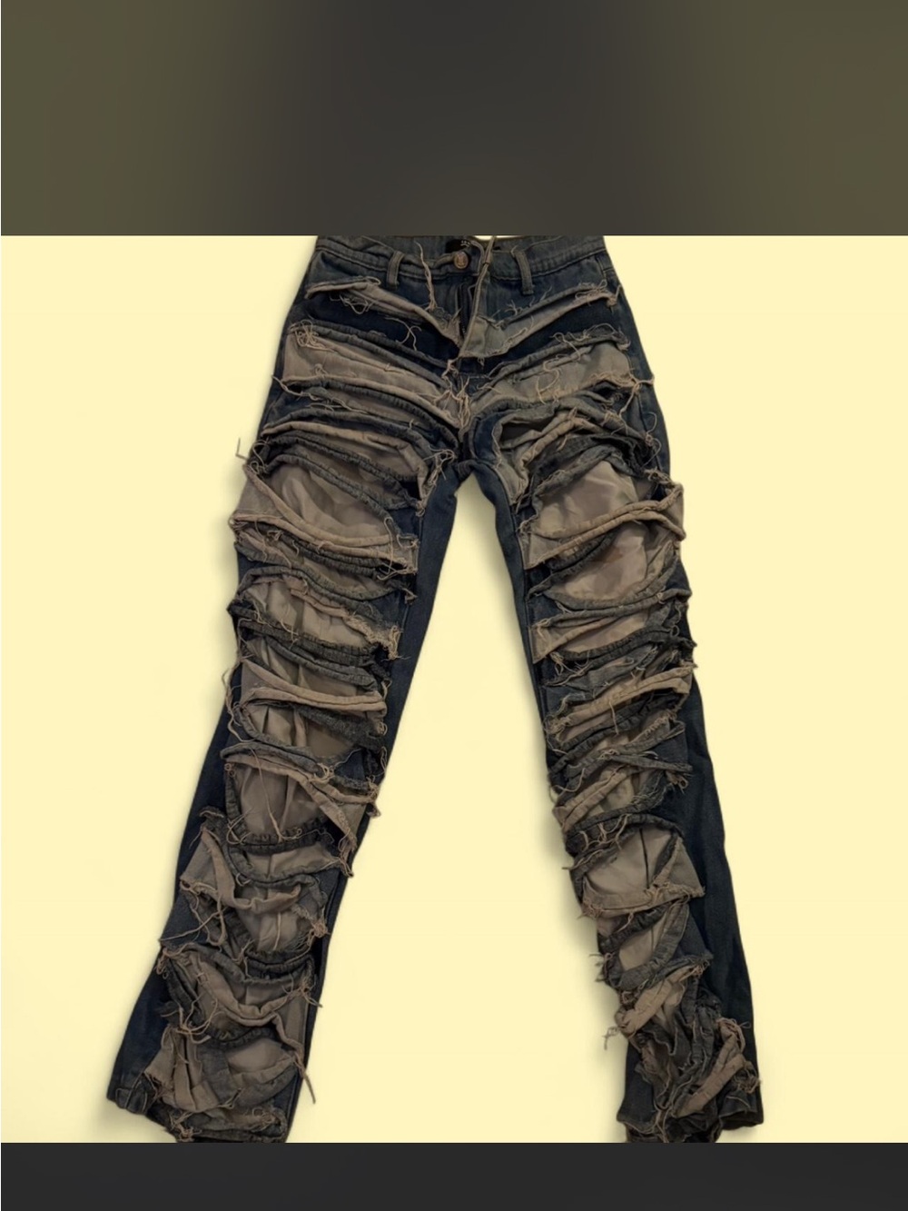Jaded London Black Distressed Skinny Jeans with Frayed Patchwork